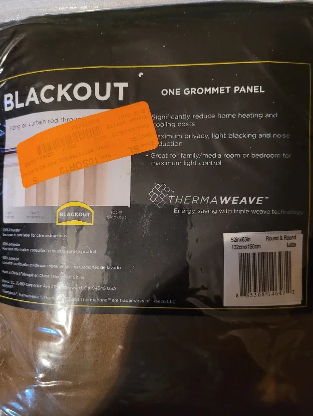 Eclipse Blackout Onw Grommet Panel Nwt 52x63 Latte